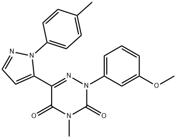 2-(3-METHOXYPHENYL)-4-METHYL-6-[1-(4-METHYLPHENYL)-1H-PYRAZOL-5-YL]-1,2,4-TRIAZINE-3,5(2H,4H)-DIONE Struktur