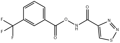 N-([3-(TRIFLUOROMETHYL)BENZOYL]OXY)-1,2,3-THIADIAZOLE-4-CARBOXAMIDE Struktur