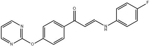 (E)-3-(4-FLUOROANILINO)-1-[4-(2-PYRIMIDINYLOXY)PHENYL]-2-PROPEN-1-ONE Struktur