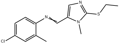 4-CHLORO-N-([2-(ETHYLSULFANYL)-1-METHYL-1H-IMIDAZOL-5-YL]METHYLENE)-2-METHYLANILINE Struktur