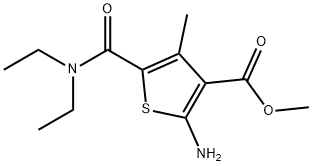 2-AMINO-5-DIETHYLCARBAMOYL-4-METHYL-THIOPHENE-3-CARBOXYLIC ACID METHYL ESTER Struktur