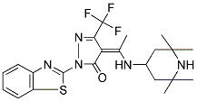 (Z)-1-(BENZO[D]THIAZOL-2-YL)-4-(1-(2,2,6,6-TETRAMETHYLPIPERIDIN-4-YLAMINO)ETHYLIDENE)-3-(TRIFLUOROMETHYL)-1H-PYRAZOL-5(4H)-ONE Struktur