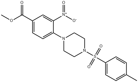 METHYL 4-(4-[(4-METHYLPHENYL)SULFONYL]PIPERAZINO)-3-NITROBENZENECARBOXYLATE Struktur