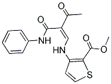 METHYL 3-((3-OXO-2-(N-PHENYLCARBAMOYL)BUT-1-ENYL)AMINO)THIOPHENE-2-CARBOXYLATE Struktur