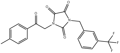 1-[2-(4-METHYLPHENYL)-2-OXOETHYL]-3-[3-(TRIFLUOROMETHYL)BENZYL]-1H-IMIDAZOLE-2,4,5(3H)-TRIONE Struktur