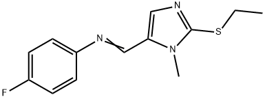 N-([2-(ETHYLSULFANYL)-1-METHYL-1H-IMIDAZOL-5-YL]METHYLENE)-4-FLUOROANILINE Struktur