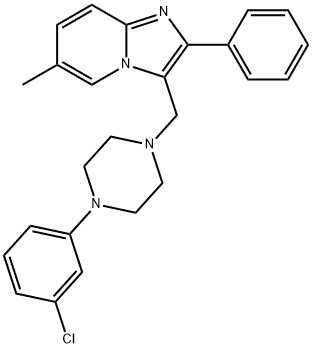 3-([4-(3-CHLOROPHENYL)PIPERAZINO]METHYL)-6-METHYL-2-PHENYLIMIDAZO[1,2-A]PYRIDINE Struktur