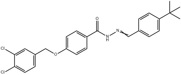 N'-((Z)-[4-(TERT-BUTYL)PHENYL]METHYLIDENE)-4-[(3,4-DICHLOROBENZYL)OXY]BENZENECARBOHYDRAZIDE Struktur