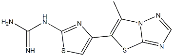 N-[4-(6-METHYL[1,3]THIAZOLO[3,2-B][1,2,4]TRIAZOL-5-YL)-1,3-THIAZOL-2-YL]GUANIDINE Struktur