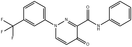 4-OXO-N-PHENYL-1-[3-(TRIFLUOROMETHYL)PHENYL]-1,4-DIHYDRO-3-PYRIDAZINECARBOXAMIDE Struktur