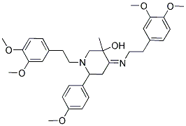 (Z)-1-(3,4-DIMETHOXYPHENETHYL)-4-(3,4-DIMETHOXYPHENETHYLIMINO)-6-(4-METHOXYPHENYL)-3-METHYLPIPERIDIN-3-OL