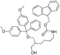 (1-O-DMT-2-(4-(N-FMOC)-AMINOBUTYL)-1,3-PROPANEDIOL Struktur