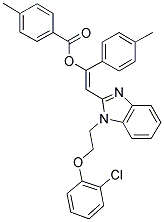 (E)-2-(1-(2-(2-CHLOROPHENOXY)ETHYL)-1H-BENZO[D]IMIDAZOL-2-YL)-1-P-TOLYLVINYL 4-METHYLBENZOATE Struktur