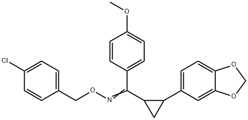 [2-(1,3-BENZODIOXOL-5-YL)CYCLOPROPYL](4-METHOXYPHENYL)METHANONE O-(4-CHLOROBENZYL)OXIME Struktur