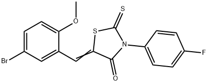 5-[(5-BROMO-2-METHOXYPHENYL)METHYLENE]-3-(4-FLUOROPHENYL)-2-THIOXO-1,3-THIAZOLAN-4-ONE Struktur