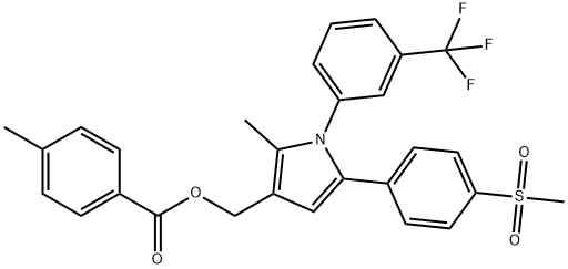 (2-METHYL-5-[4-(METHYLSULFONYL)PHENYL]-1-[3-(TRIFLUOROMETHYL)PHENYL]-1H-PYRROL-3-YL)METHYL 4-METHYLBENZENECARBOXYLATE Struktur