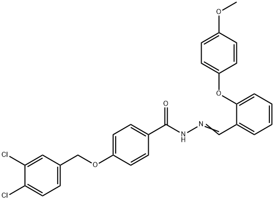 4-[(3,4-DICHLOROBENZYL)OXY]-N'-((E)-[2-(4-METHOXYPHENOXY)PHENYL]METHYLIDENE)BENZENECARBOHYDRAZIDE Struktur