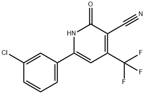 6-(3-CHLOROPHENYL)-2-HYDROXY-4-(TRIFLUOROMETHYL)NICOTINONITRILE Struktur