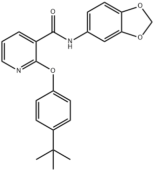 N-BENZO[3,4-D]1,3-DIOXOLEN-5-YL(2-(4-(TERT-BUTYL)PHENOXY)(3-PYRIDYL))FORMAMIDE Struktur