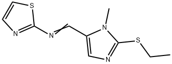 N-([2-(ETHYLSULFANYL)-1-METHYL-1H-IMIDAZOL-5-YL]METHYLENE)-1,3-THIAZOL-2-AMINE Struktur