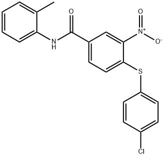 4-[(4-CHLOROPHENYL)SULFANYL]-N-(2-METHYLPHENYL)-3-NITROBENZENECARBOXAMIDE Struktur