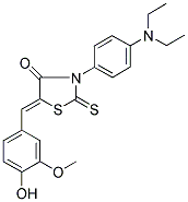 (5Z)-3-[4-(DIETHYLAMINO)PHENYL]-5-(4-HYDROXY-3-METHOXYBENZYLIDENE)-2-THIOXO-1,3-THIAZOLIDIN-4-ONE Struktur