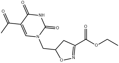 ETHYL 5-([5-ACETYL-2,4-DIOXO-3,4-DIHYDRO-1(2H)-PYRIMIDINYL]METHYL)-4,5-DIHYDRO-3-ISOXAZOLECARBOXYLATE Struktur