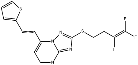 7-[(Z)-2-(2-THIENYL)ETHENYL]-2-[(3,4,4-TRIFLUORO-3-BUTENYL)SULFANYL][1,2,4]TRIAZOLO[1,5-A]PYRIMIDINE Struktur