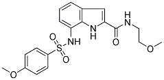 N-(2-METHOXYETHYL)-7-[((4-METHOXYPHENYL)SULPHONYL)AMINO]-(1H)-INDOLE-2-CARBOXAMIDE Struktur