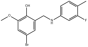 4-BROMO-2-[(3-FLUORO-4-METHYLANILINO)METHYL]-6-METHOXYBENZENOL Struktur