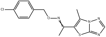 1-(6-METHYL[1,3]THIAZOLO[3,2-B][1,2,4]TRIAZOL-5-YL)-1-ETHANONE O-(4-CHLOROBENZYL)OXIME Struktur