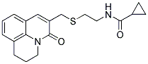 N-[2-[(2,3-DIHYDRO-5-OXO-(1H,5H)-BENZO[IJ]QUINOLIZIN-6-YL)METHYLTHIO]ETHYL]CYCLOPROPANECARBOXAMIDE Struktur