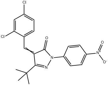 4-((2,4-DICHLOROPHENYL)METHYLENE)-3-(TERT-BUTYL)-1-(4-NITROPHENYL)-2-PYRAZOLIN-5-ONE Struktur