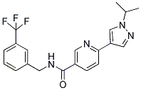 6-[1-(ISOPROPYL)-(1H)-PYRAZOL-4-YL]-N-[3-(TRIFLUOROMETHYL)BENZYL]PYRIDINE-3-CARBOXAMIDE Struktur