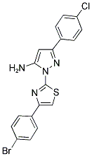 1-[4-(4-BROMOPHENYL)-1,3-THIAZOL-2-YL]-3-(4-CHLOROPHENYL)-1H-PYRAZOL-5-AMINE Struktur