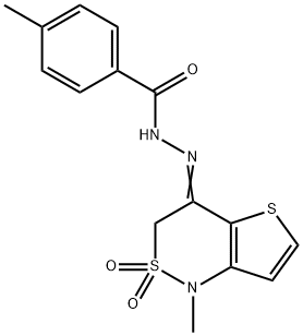 4-METHYL-N'-[1-METHYL-2,2-DIOXO-2,3-DIHYDRO-2LAMBDA6-THIENO[3,2-C][1,2]THIAZIN-4(1H)-YLIDEN]BENZENECARBOHYDRAZIDE Struktur