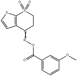 4-([(3-METHOXYBENZOYL)OXY]IMINO)-3,4-DIHYDRO-1LAMBDA6-THIENO[2,3-B]THIOPYRAN-1,1(2H)-DIONE Struktur