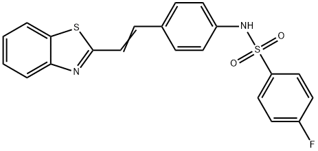 N-(4-[(E)-2-(1,3-BENZOTHIAZOL-2-YL)ETHENYL]PHENYL)-4-FLUOROBENZENESULFONAMIDE Struktur