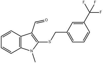 1-METHYL-2-([3-(TRIFLUOROMETHYL)BENZYL]SULFANYL)-1H-INDOLE-3-CARBALDEHYDE Struktur