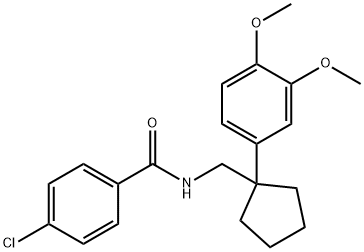 4-CHLORO-N-{[1-(3,4-DIMETHOXYPHENYL)CYCLOPENTYL]METHYL}BENZAMIDE Struktur