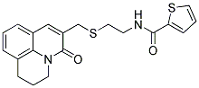 N-[2-[(2,3-DIHYDRO-5-OXO-(1H,5H)-BENZO[IJ]QUINOLIZIN-6-YL)METHYLTHIO]ETHYL]THIOPHENE-2-CARBOXAMIDE Struktur