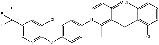 1-(4-([3-CHLORO-5-(TRIFLUOROMETHYL)-2-PYRIDINYL]OXY)PHENYL)-3-(2,6-DICHLOROBENZYL)-2-METHYL-4(1H)-PYRIDINONE Struktur