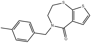 4-(4-METHYLBENZYL)-3,4-DIHYDROTHIENO[3,2-F][1,4]THIAZEPIN-5(2H)-ONE Struktur