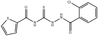 N-((((2-CHLOROPHENYL)CARBONYLAMINO)AMINO)THIOXOMETHYL)-2-THIENYLFORMAMIDE Struktur