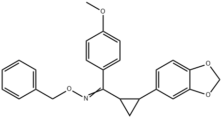 [2-(1,3-BENZODIOXOL-5-YL)CYCLOPROPYL](4-METHOXYPHENYL)METHANONE O-BENZYLOXIME Struktur