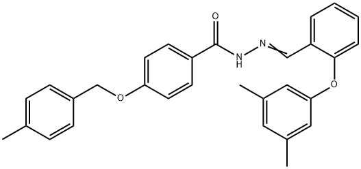 N'-((E)-[2-(3,5-DIMETHYLPHENOXY)PHENYL]METHYLIDENE)-4-[(4-METHYLBENZYL)OXY]BENZENECARBOHYDRAZIDE Struktur