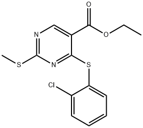 ETHYL 4-[(2-CHLOROPHENYL)SULFANYL]-2-(METHYLSULFANYL)-5-PYRIMIDINECARBOXYLATE Struktur