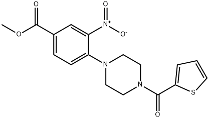 METHYL 3-NITRO-4-[4-(2-THIENYLCARBONYL)PIPERAZINO]BENZENECARBOXYLATE Struktur