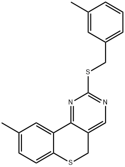 3-METHYLBENZYL 9-METHYL-5H-THIOCHROMENO[4,3-D]PYRIMIDIN-2-YL SULFIDE Struktur