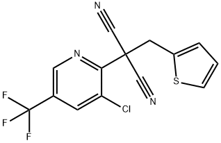 2-[3-CHLORO-5-(TRIFLUOROMETHYL)-2-PYRIDINYL]-2-(2-THIENYLMETHYL)MALONONITRILE Struktur